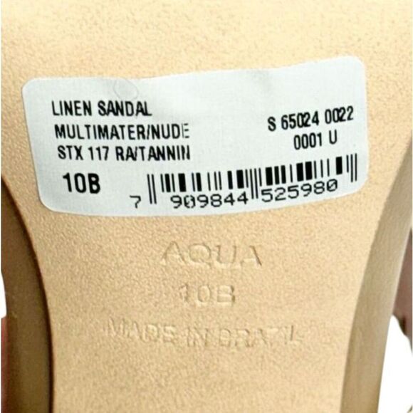 AQUA Sandals Woven Espadrille Block Heel Size 10B Open Toe Double Strap NEW - Picture 6 of 8